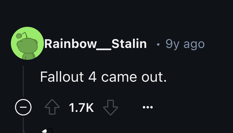 screenshot - Rainbow_Stalin Fallout 4 came out. 9y ago